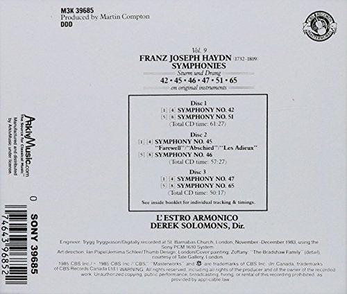 Haydn: Symphonies Nos. 42, 45: Farewell, 46, 47, 51, 65, Vol. 9