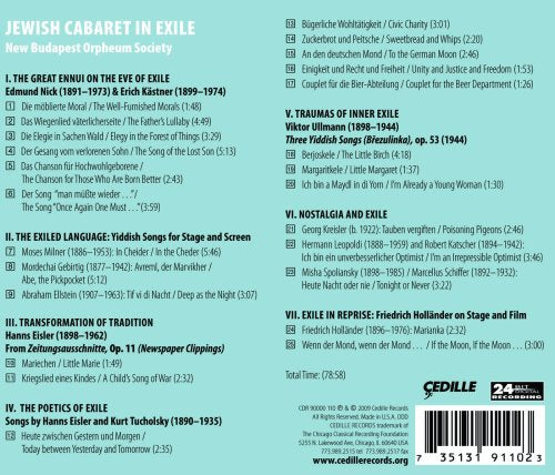 Jewish Cabaret in Exile