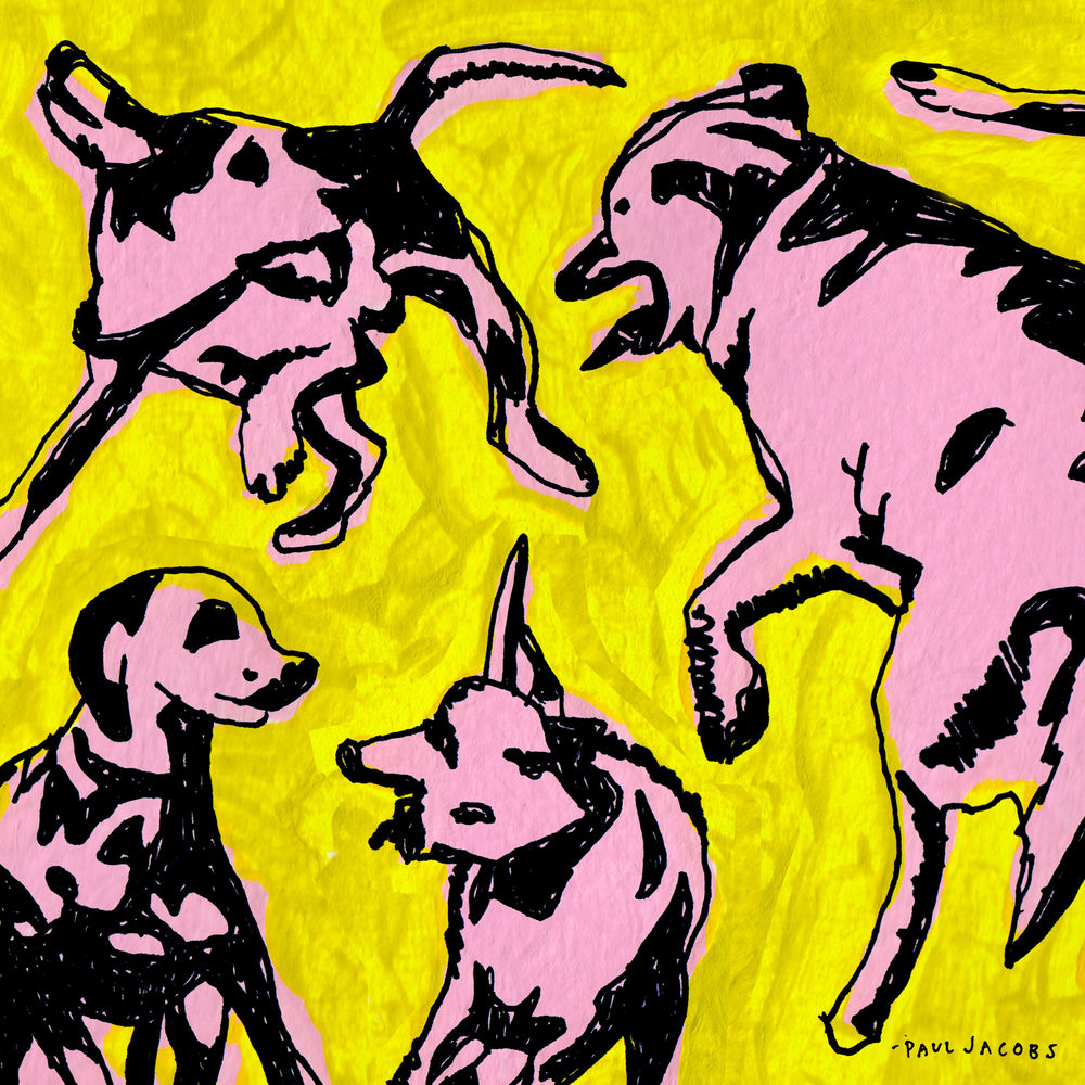 Pink Dogs on the Green Grass cover