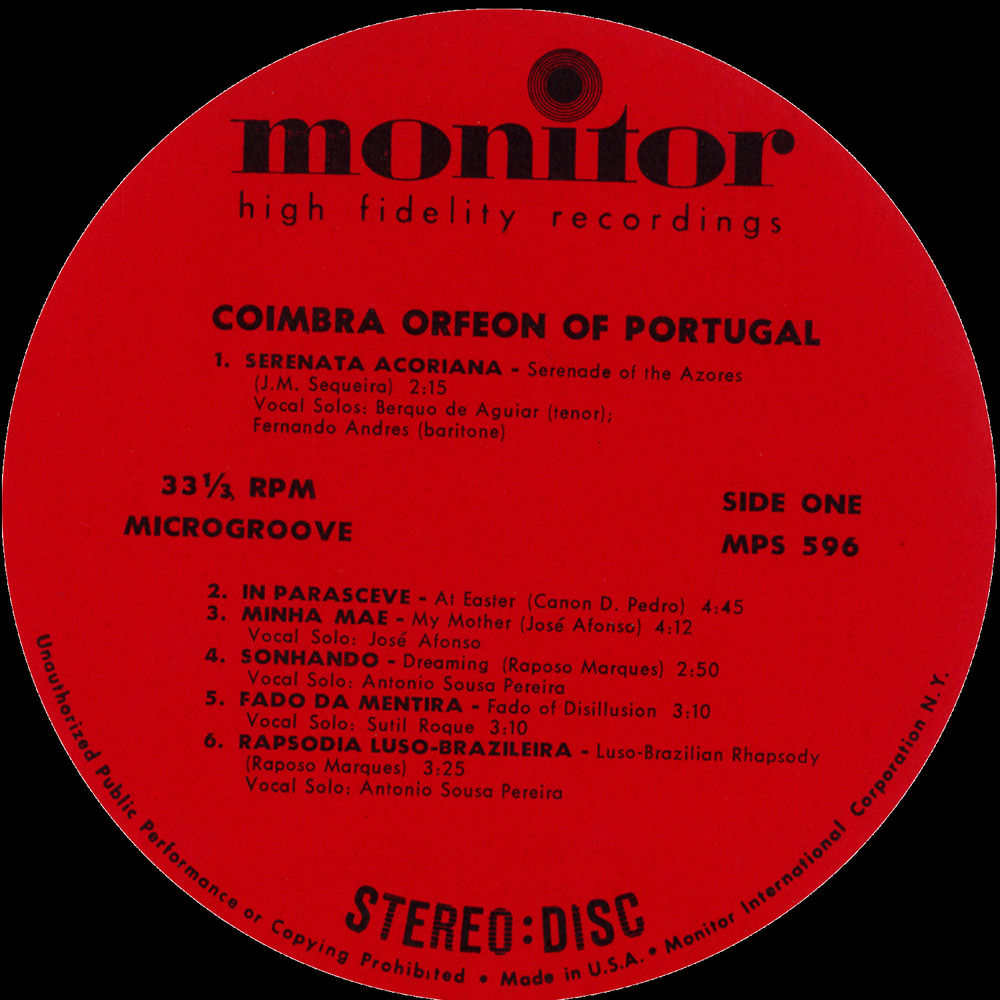 Coimbra Orfeon of Portugal cover