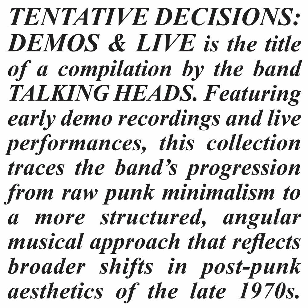 Tentative Decisions: Demos & Live cover