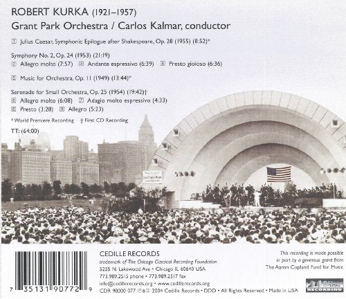 Robert Kurka: Symphony No. 2; Julius Caesar; Music for Orchestra; Serenade for Small Orchestra