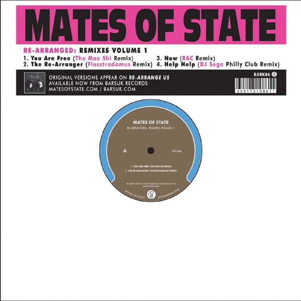 Re-Arranged: Remixes Volume 1 (12" Vinyl EP) cover