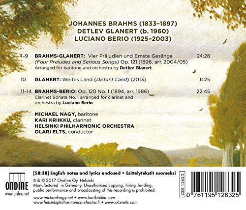 Brahms-Glanert: Four Serious Songs - Brahms-Berio: Clarinet Sonata