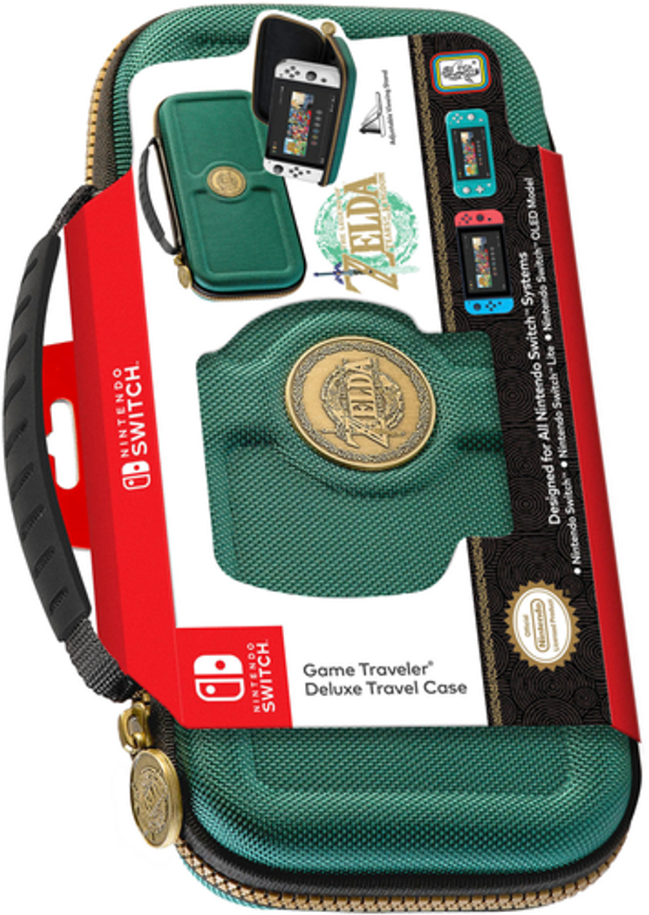 RDS Nintendo Switch Game Traveler Deluxe Travel Case Designed for All Nintendo Switch Systems - The Legend of Zelda Tears of the Kingdom - Green
