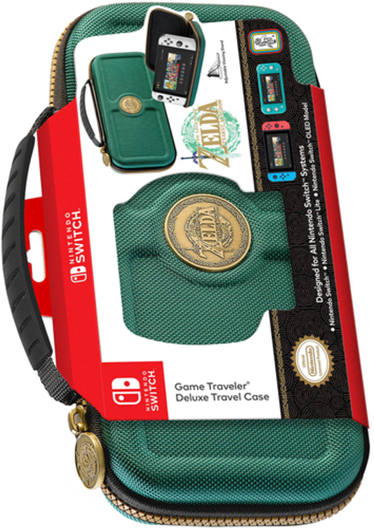 RDS Nintendo Switch Game Traveler Deluxe Travel Case Designed for All Nintendo Switch Systems - The Legend of Zelda Tears of the Kingdom - Green
