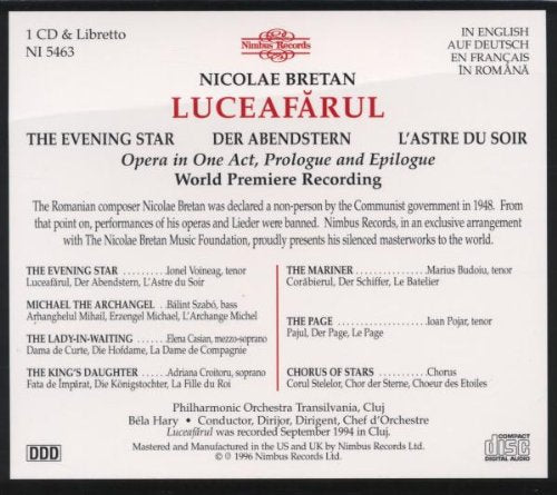 Nicolae Bretan: Luceafarul (The Evening Star)