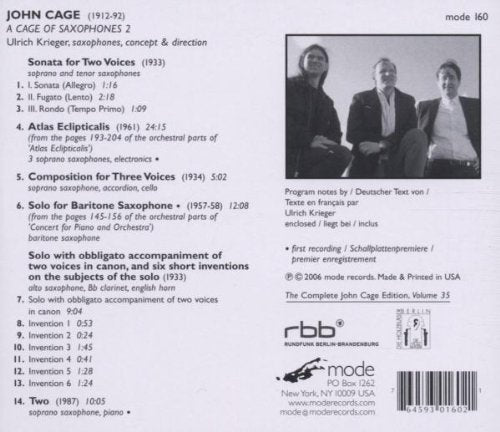 John Cage: The Works for Saxophone 2