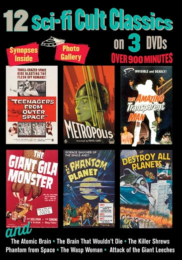 12 Sci-Fi Cult Classics on 3 DVDs