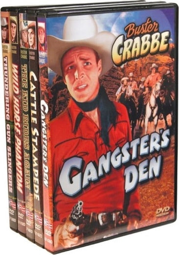 Buster Crabbe Western Feature Films: Gangster's Den (1945) / Cattle Stampede (1943) / Kid Rides Again (1943) / Wild Horse Phantom (1944) / Thundering Gun Slingers (1944) (5-DVD)