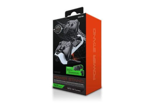 Bionik Power Stand Xbox Controller Charger Station: Store and Fast Charge 2 Wireless Xbox One/S/Elite Controllers, Power Adapter and 2 Battery Packs Included, Back Lit Status Indicators